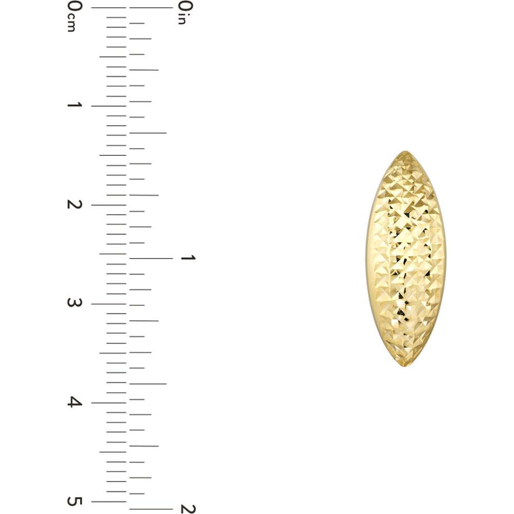 Olas d'Oro - 14K Yellow Gold Diamond-Cut Bombe Marquise Earrings - 1.10 Grams Total Weight