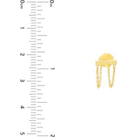 Olas d'Oro - 14K Yellow Gold Diamond-Cut Cable Chain Bar Front-to-Back Earrings