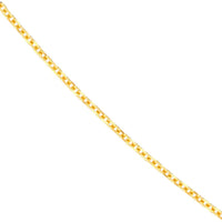 Olas d'Oro - 14K Yellow Gold Diamond-Cut Cable Chain Necklace with Adjustable Slider Bead - 22" Length