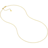 Olas d'Oro - 14K Yellow Gold Diamond-Cut Cable Chain Necklace with Adjustable Slider Bead - 22" Length