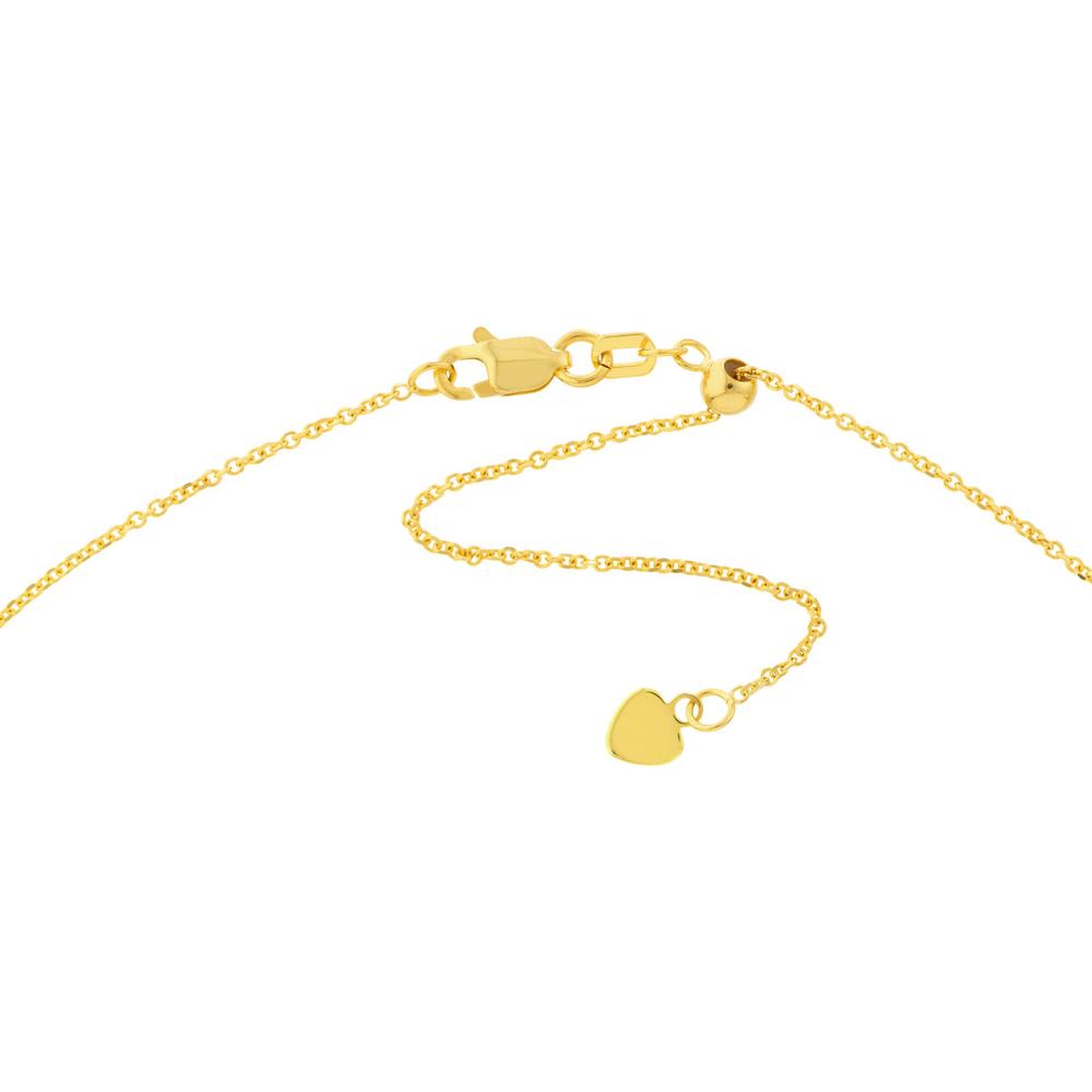 Olas d'Oro - 14K Yellow Gold Diamond-Cut Cable Chain Necklace with Adjustable Slider Bead - 22" Length