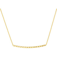 Olas d'Oro - 14K Yellow Gold Diamond-Cut Curved Bar Adjustable Necklace - 2.25 Grams