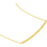 Olas d'Oro - 14K Yellow Gold Diamond-Cut Curved Bar Adjustable Necklace - 2.25 Grams