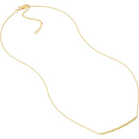Olas d'Oro - 14K Yellow Gold Diamond-Cut Curved Bar Adjustable Necklace - 2.25 Grams