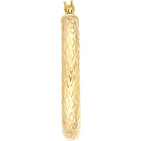Olas d'Oro - 14K Yellow Gold Diamond-Cut Large Hoop Earrings - 3.60 Grams Total Weight