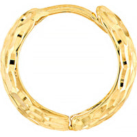 Olas d'Oro - 14K Yellow Gold Diamond-Cut Mini Hoop Earrings with Snap-Lock Clasp