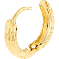 Olas d'Oro - 14K Yellow Gold Diamond-Cut Mini Hoop Earrings with Snap-Lock Clasp