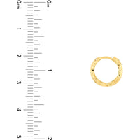 Olas d'Oro - 14K Yellow Gold Diamond-Cut Mini Hoop Earrings with Snap-Lock Clasp