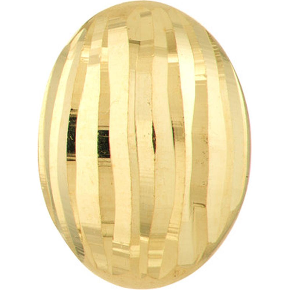Olas d'Oro - 14K Yellow Gold Diamond-Cut Oval Dome Stud Earrings - Timeless Luxury Design