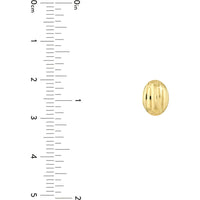Olas d'Oro - 14K Yellow Gold Diamond-Cut Oval Dome Stud Earrings - Timeless Luxury Design