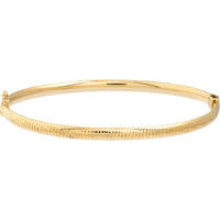 Olas d'Oro - 14K Yellow Gold Diamond-Cut Tube Hinged Bangle Bracelet 3.70 Grams