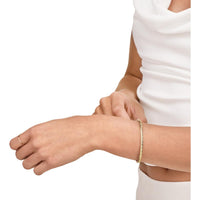 Olas d'Oro - 14K Yellow Gold Diamond-Cut Tube Hinged Bangle Bracelet 3.70 Grams
