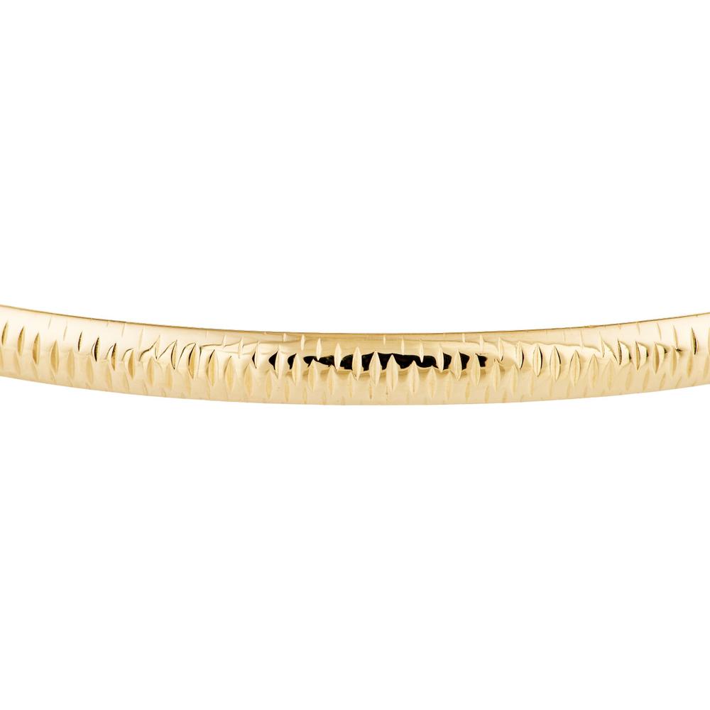 Olas d'Oro - 14K Yellow Gold Diamond-Cut Tube Hinged Bangle Bracelet 3.70 Grams