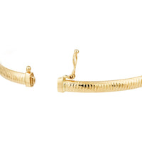 Olas d'Oro - 14K Yellow Gold Diamond-Cut Tube Hinged Bangle Bracelet 3.70 Grams
