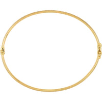 Olas d'Oro - 14K Yellow Gold Diamond-Cut Tube Hinged Bangle Bracelet 3.70 Grams