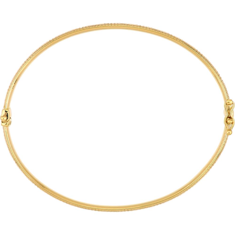 Olas d'Oro - 14K Yellow Gold Diamond-Cut Tube Hinged Bangle Bracelet 3.70 Grams