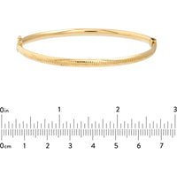 Olas d'Oro - 14K Yellow Gold Diamond-Cut Tube Hinged Bangle Bracelet 3.70 Grams