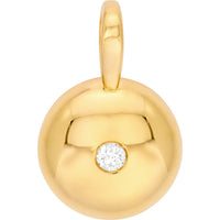 Olas d'Oro - 14K Yellow Gold Diamond Disc Pendant - 0.11 Carat Total Diamond Weight