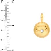 Olas d'Oro - 14K Yellow Gold Diamond Disc Pendant - 0.11 Carat Total Diamond Weight