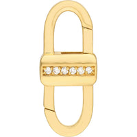Olas d'Oro - 14K Yellow Gold Diamond Double Sided Buckle Push Lock - 0.08 Carat Total Diamond Weight