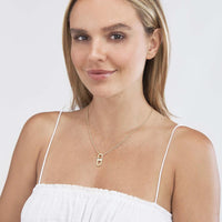Olas d'Oro - 14K Yellow Gold Diamond Double Sided Buckle Push Lock - 0.08 Carat Total Diamond Weight