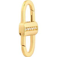 Olas d'Oro - 14K Yellow Gold Diamond Double Sided Buckle Push Lock - 0.08 Carat Total Diamond Weight