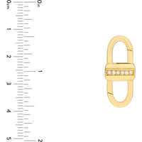 Olas d'Oro - 14K Yellow Gold Diamond Double Sided Buckle Push Lock - 0.08 Carat Total Diamond Weight