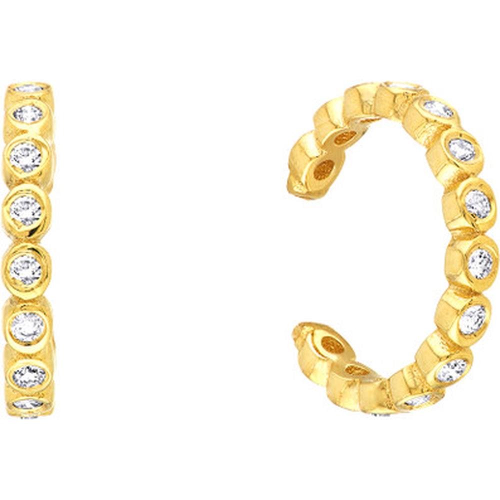 Olas d'Oro - 14K Yellow Gold Diamond Earring Cuffs with 0.21 Carat Total Diamond Weight