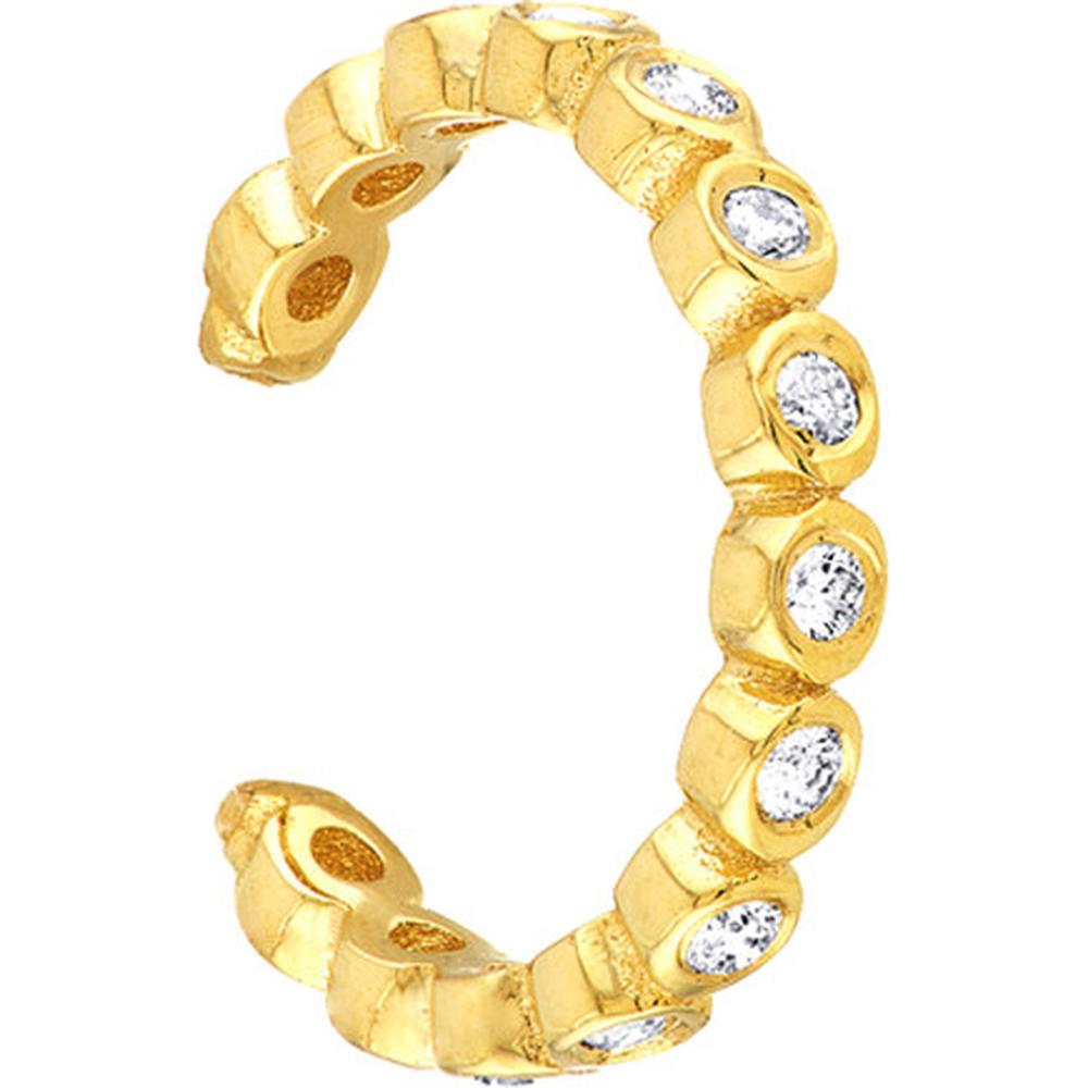 Olas d'Oro - 14K Yellow Gold Diamond Earring Cuffs with 0.21 Carat Total Diamond Weight