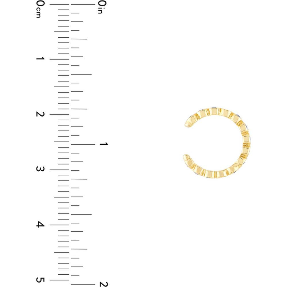 Olas d'Oro - 14K Yellow Gold Diamond Earring Cuffs with 0.21 Carat Total Diamond Weight