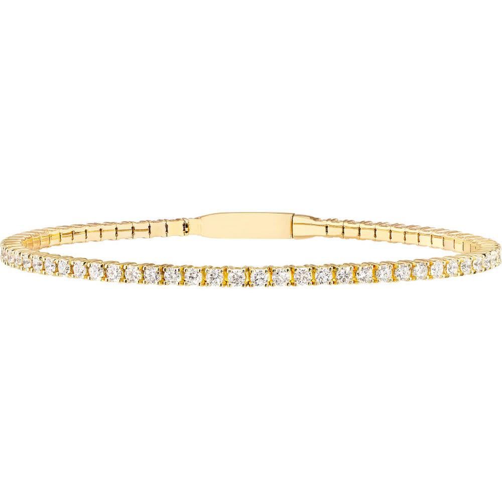 Olas d'Oro - 14K Yellow Gold Diamond Eternity Flexi Tennis Bracelet - 2.71 Carat Total Diamond Weight