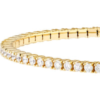Olas d'Oro - 14K Yellow Gold Diamond Eternity Flexi Tennis Bracelet - 2.71 Carat Total Diamond Weight