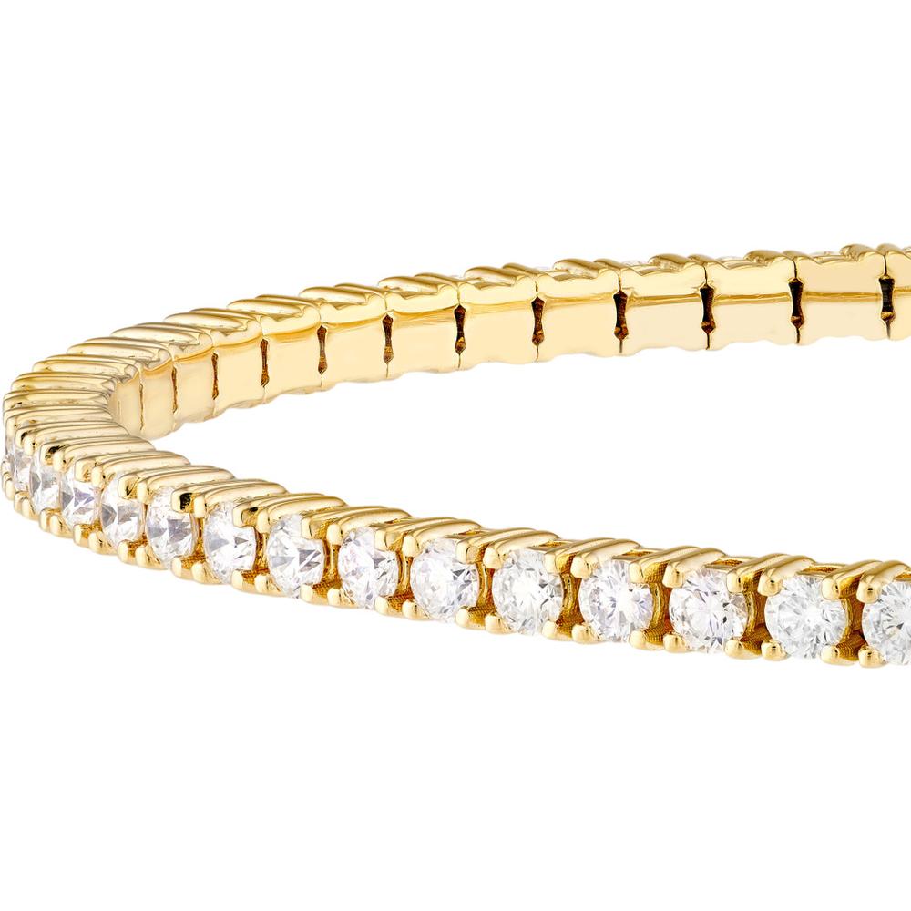 Olas d'Oro - 14K Yellow Gold Diamond Eternity Flexi Tennis Bracelet - 2.71 Carat Total Diamond Weight