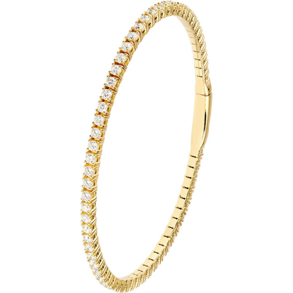Olas d'Oro - 14K Yellow Gold Diamond Eternity Flexi Tennis Bracelet - 2.71 Carat Total Diamond Weight
