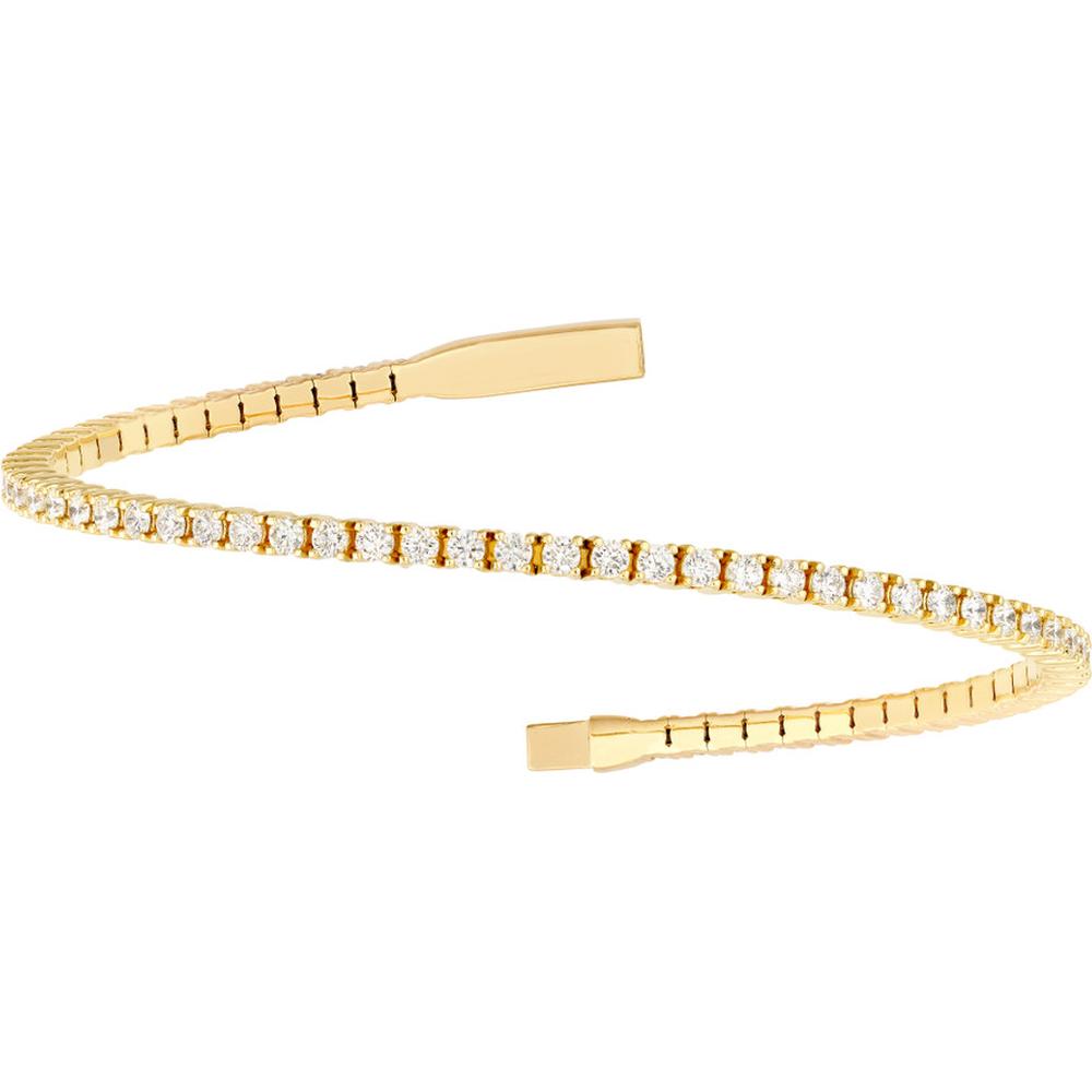 Olas d'Oro - 14K Yellow Gold Diamond Eternity Flexi Tennis Bracelet - 2.71 Carat Total Diamond Weight