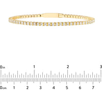 Olas d'Oro - 14K Yellow Gold Diamond Eternity Flexi Tennis Bracelet - 2.71 Carat Total Diamond Weight