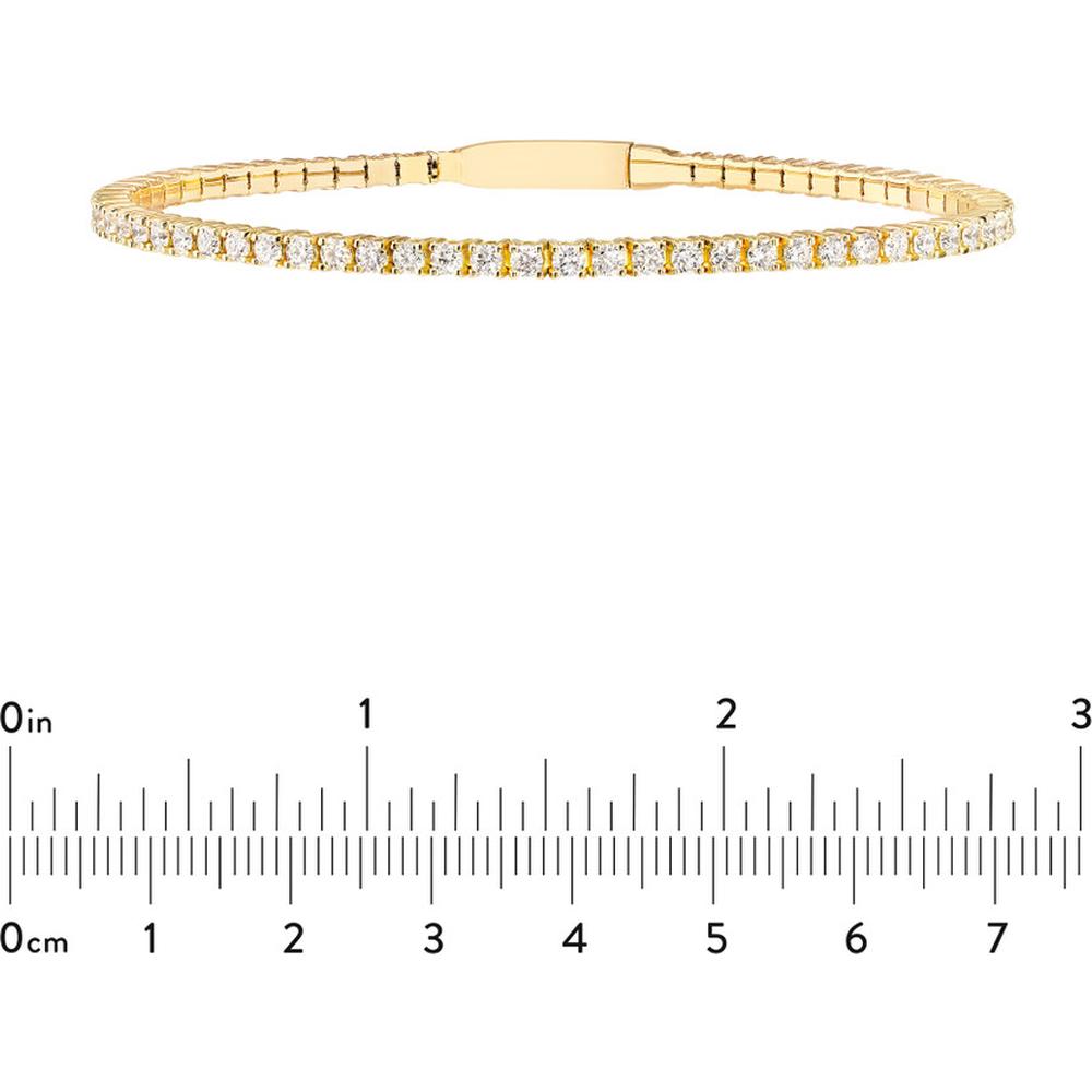 Olas d'Oro - 14K Yellow Gold Diamond Eternity Flexi Tennis Bracelet - 2.71 Carat Total Diamond Weight