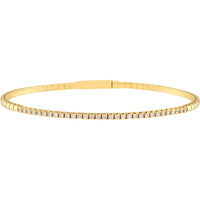 Olas d'Oro - 14K Yellow Gold Diamond Flex Bracelet - 5/8 Carat Total Diamond Weight