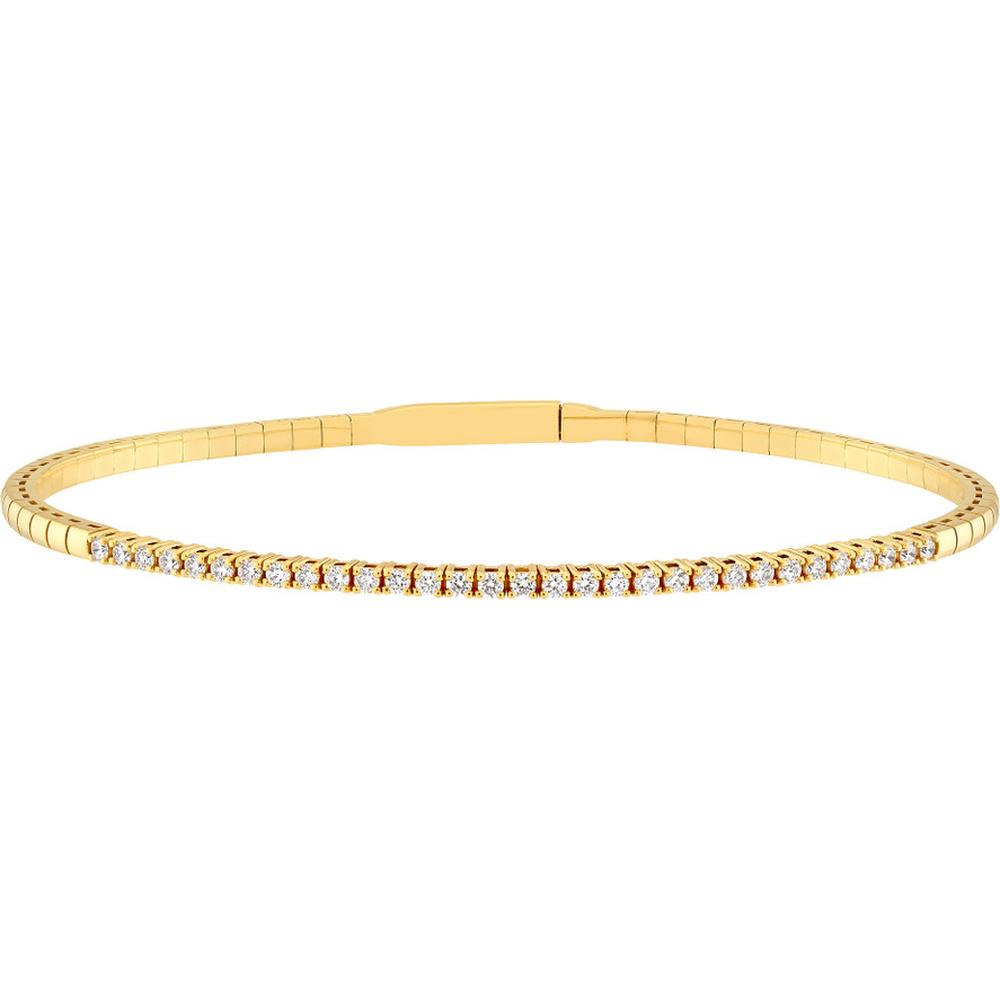 Olas d'Oro - 14K Yellow Gold Diamond Flex Bracelet - 5/8 Carat Total Diamond Weight