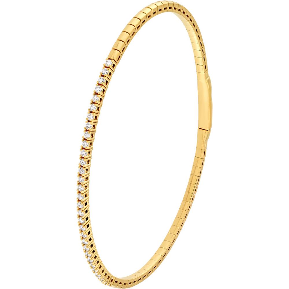 Olas d'Oro - 14K Yellow Gold Diamond Flex Bracelet - 5/8 Carat Total Diamond Weight