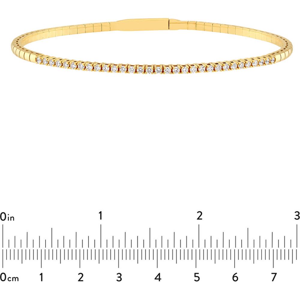 Olas d'Oro - 14K Yellow Gold Diamond Flex Bracelet - 5/8 Carat Total Diamond Weight