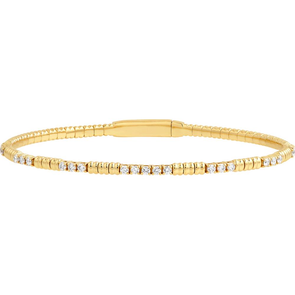 Olas d'Oro - 14K Yellow Gold Diamond Flex Bracelet - 5/8 Total Carat Weight