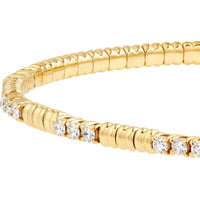Olas d'Oro - 14K Yellow Gold Diamond Flex Bracelet - 5/8 Total Carat Weight