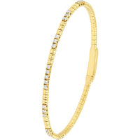 Olas d'Oro - 14K Yellow Gold Diamond Flex Bracelet - 5/8 Total Carat Weight