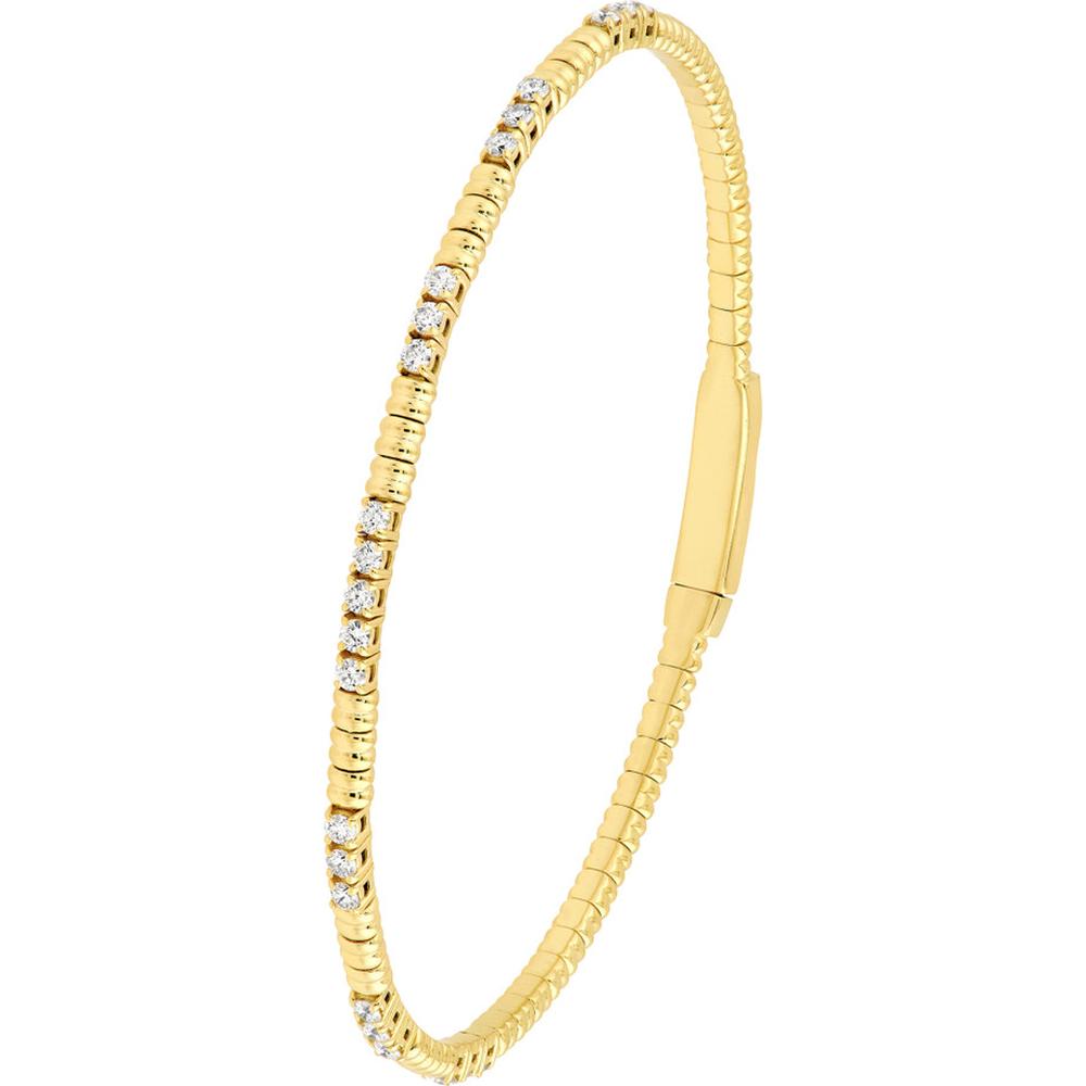 Olas d'Oro - 14K Yellow Gold Diamond Flex Bracelet - 5/8 Total Carat Weight