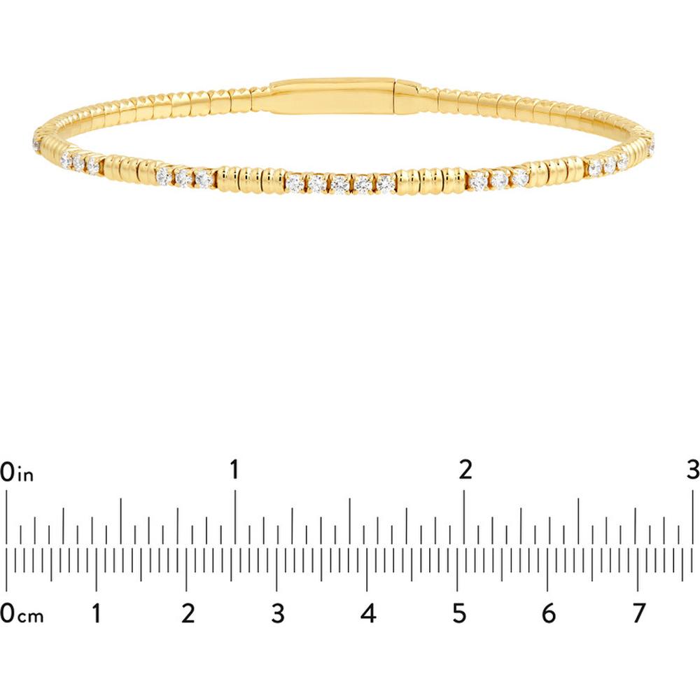 Olas d'Oro - 14K Yellow Gold Diamond Flex Bracelet - 5/8 Total Carat Weight