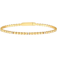Olas d'Oro - 14K Yellow Gold Diamond Flex Bracelet with 1/8 Carat Total Carat Weight Diamonds