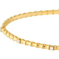 Olas d'Oro - 14K Yellow Gold Diamond Flex Bracelet with 1/8 Carat Total Carat Weight Diamonds