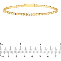 Olas d'Oro - 14K Yellow Gold Diamond Flex Bracelet with 1/8 Carat Total Carat Weight Diamonds