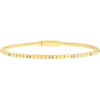 Olas d'Oro - 14K Yellow Gold Diamond Flex Bracelet with Box Lock - 0.20 Carat Total Diamond Weight